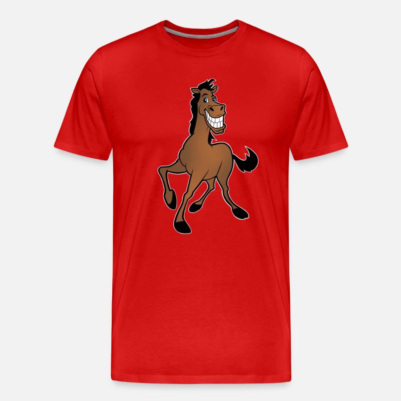 Pferd - Männer Premium Bio T-Shirt - Rot