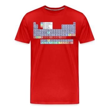 Table périodique - T-shirt bio Premium Homme - rouge - Devant - Damien (186cm)