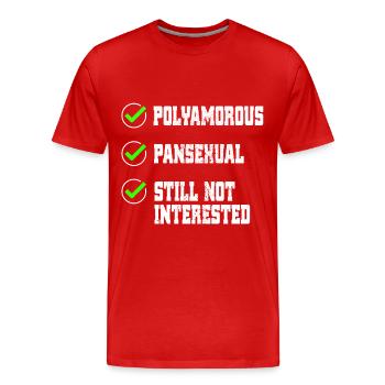 Polyamorous pansexual checklist LGBTQ polyamory - Men's Premium Organic T-Shirt - red - Front - Damien (186cm)