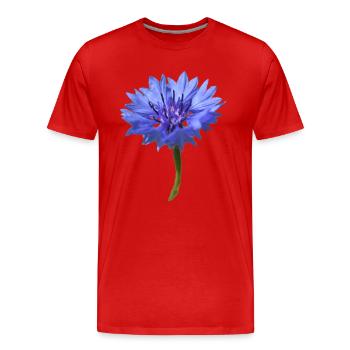 Fleur de maïs bleu - T-shirt bio Premium Homme - rouge - Devant - Damien (186cm)