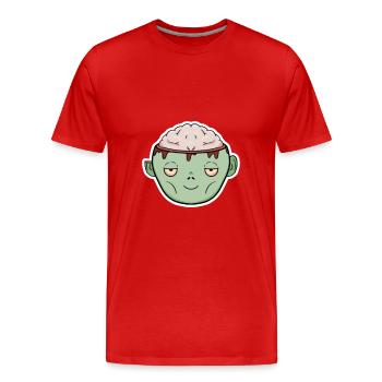 Zombie Brain in a Mug - Men's Premium Organic T-Shirt - red - Front - Damien (186cm)