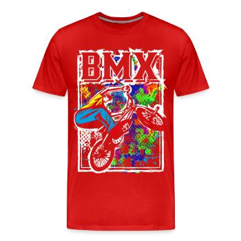 Vélo BMX | Vélo BMX | Cool BMX | BMX - T-shirt bio Premium Homme - rouge - Devant - Damien (186cm)