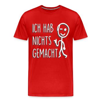 ICH HAB NICHTS GEMACHT - Männer Premium Bio T-Shirt - Rot - Vorne - Damien (186cm)