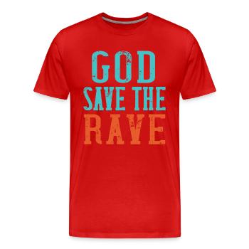 Dieu sauve la rave - T-shirt bio Premium Homme - rouge - Devant - Damien (186cm)