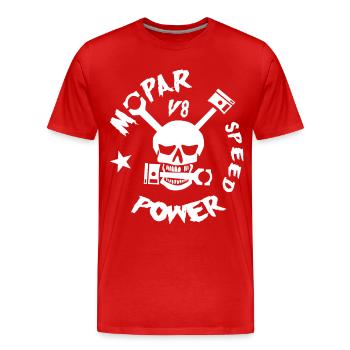 Puissance Mopar V8 - T-shirt bio Premium Homme - rouge - Devant - Damien (186cm)