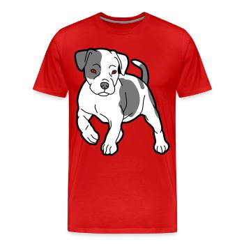 chien - T-shirt bio Premium Homme - rouge - Devant - Damien (186cm)