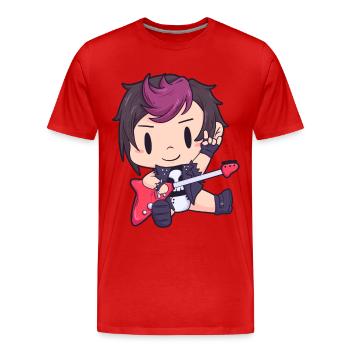 Baby Electric Guitar Hard Rock Metal Music - Men's Premium Organic T-Shirt - red - Front - Damien (186cm)