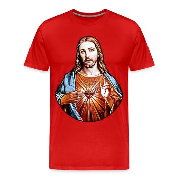 Jesus Christ * Jesus Christ NAZARETH Savior - Men's Premium Organic T-Shirt - red - Front - Damien (186cm)