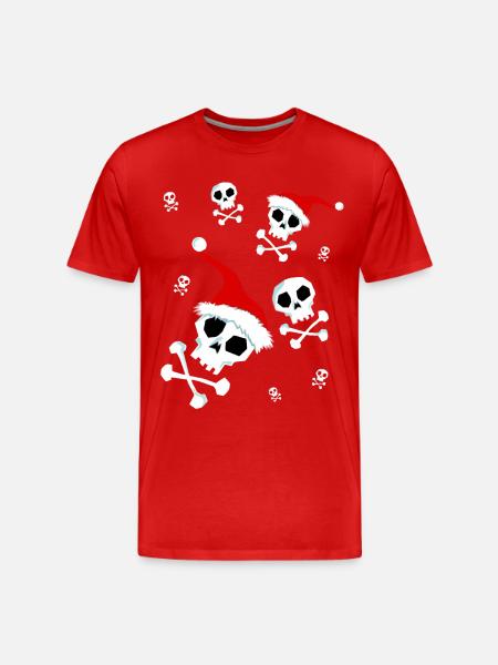 Christmas Skull Santa Skull - Men's Premium Organic T-Shirt - red