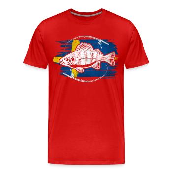 Sweden fishing perch - Men's Premium Organic T-Shirt - red - Front - Damien (186cm)