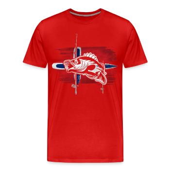 Pêche en Norvège - T-shirt bio Premium Homme - rouge - Devant - Damien (186cm)