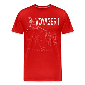 Voyager 1 Raumsonde weiß - Männer Premium Bio T-Shirt - Rot - Vorne - Damien (186cm)