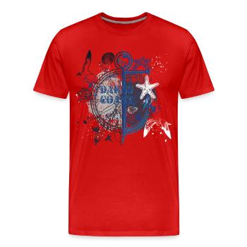 Boussole d’ancre nautique de nuit - T-shirt bio Premium Homme - rouge - Devant - Damien (186cm)