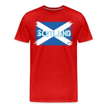 Schottische Flagge 2 - Männer Premium Bio T-Shirt - Rot - Vorne - Damien (186cm)