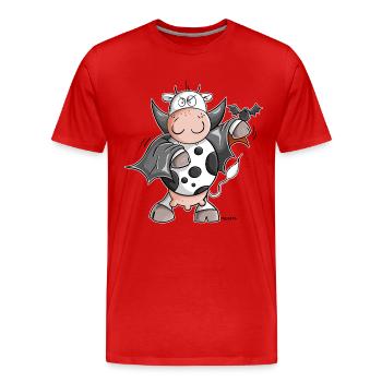 Dracula Kuh I Vampir Fun - Männer Premium Bio T-Shirt - Rot - Vorne - Damien (186cm)