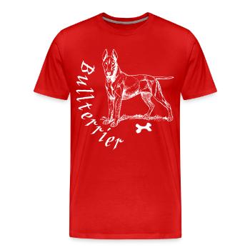 Bullterrier - Männer Premium Bio T-Shirt - Rot - Vorne - Damien (186cm)