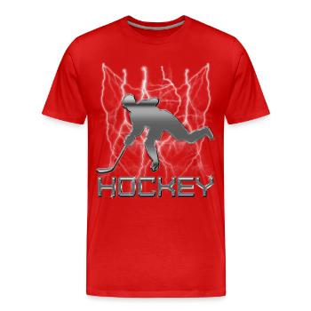Hockey ice hockey - Men's Premium Organic T-Shirt - red - Front - Damien (186cm)