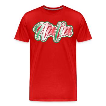 autocollant Italie autocollant Italie Aufkleber Italien - T-shirt bio Premium Homme - rouge - Devant - Damien (186cm)