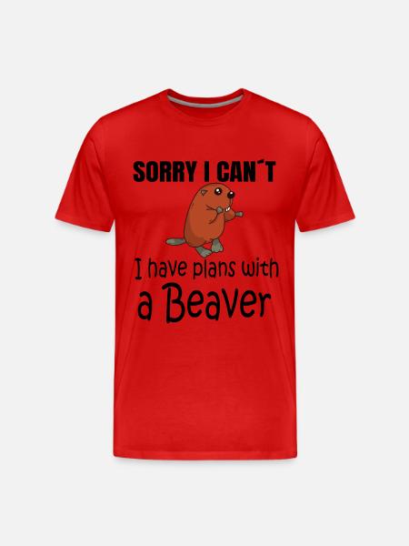 BEAVER: Plans with a Beaver - Men's Premium Organic T-Shirt - red