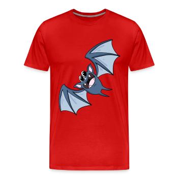 chauve souris - T-shirt bio Premium Homme - rouge - Devant - Damien (186cm)