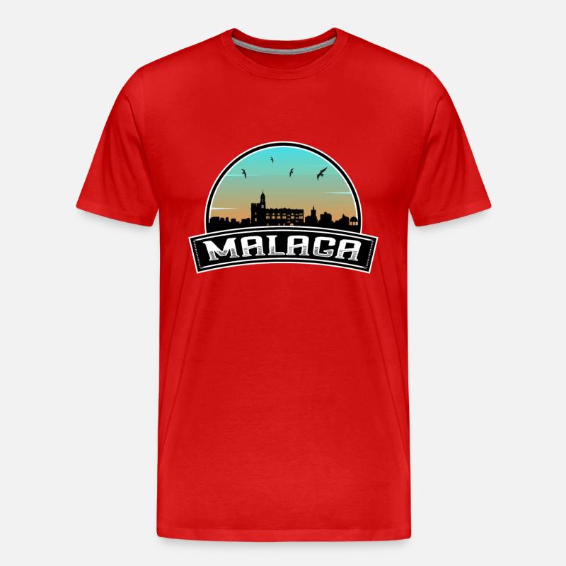 Malaga Spanien Skyline Spanisches Souvenir - Männer Premium Bio T-Shirt - Rot