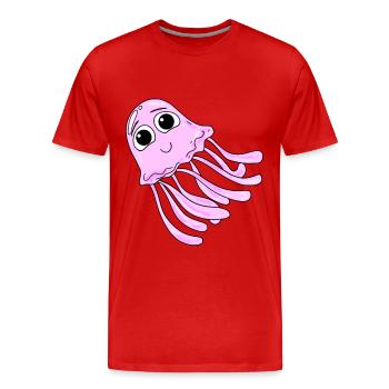 Qualle - Männer Premium Bio T-Shirt - Rot - Vorne - Damien (186cm)