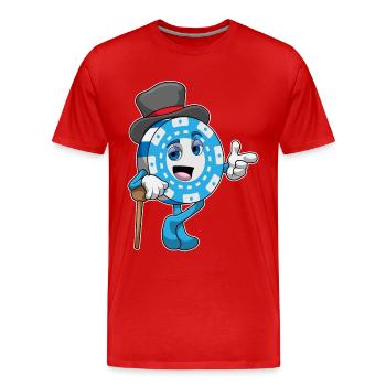 Jetons de poker poker - T-shirt bio Premium Homme - rouge - Devant - Damien (186cm)