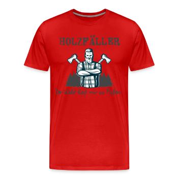 Holzfäller - Männer Premium Bio T-Shirt - Rot - Vorne - Damien (186cm)