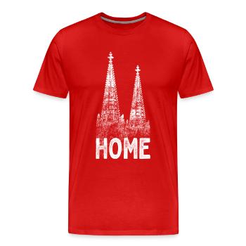 Cologne Heimat Home Carnival Love Cologne Cathédrale de Cologne - T-shirt bio Premium Homme - rouge - Devant - Damien (186cm)