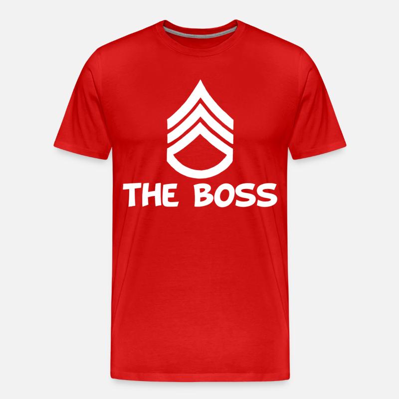 Der Chef (weiß) - Männer Premium Bio T-Shirt - Rot