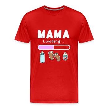 femme enceinte - maman charge - T-shirt bio Premium Homme - rouge - Devant - Damien (186cm)