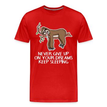Ne laisse pas tes rêves dormir - T-shirt bio Premium Homme - rouge - Devant - Damien (186cm)