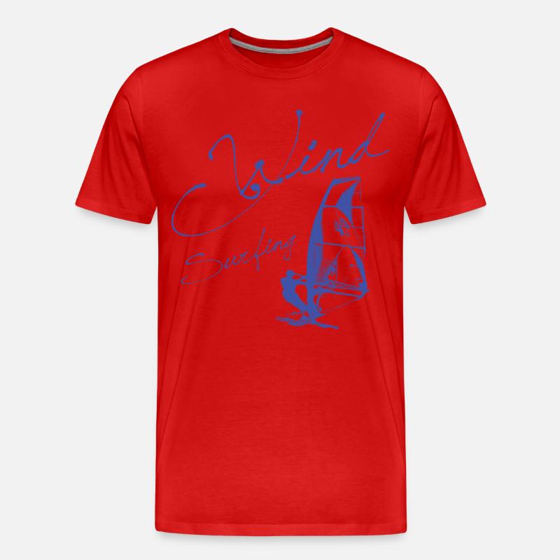 WINDSURFING - SURFER WINDSURFER Geschenk - Männer Premium Bio T-Shirt - Rot