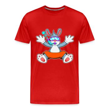 Hase Taucher Schnorchel Tauchen - Männer Premium Bio T-Shirt - Rot - Vorne - Damien (186cm)