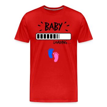 Bébé pieds grossesse naissance bébé famille - T-shirt bio Premium Homme - rouge - Devant - Damien (186cm)