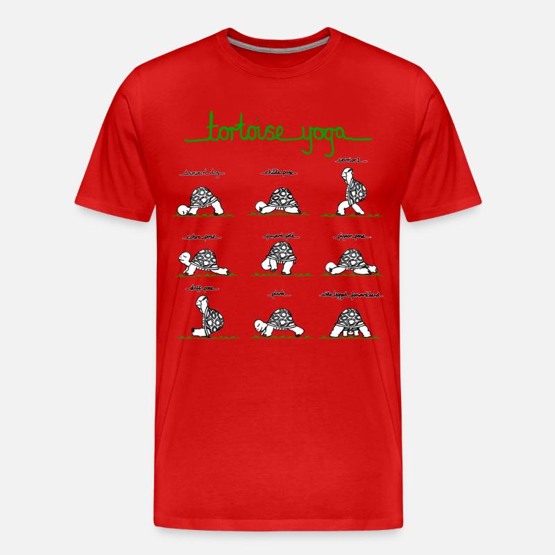 Schildkröteyoga - Männer Premium Bio T-Shirt - Rot