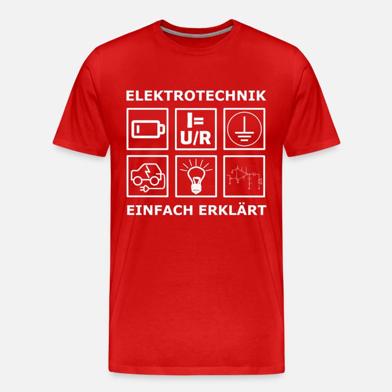 Elektrotechnik Ingenieur Studium - Männer Premium Bio T-Shirt - Rot