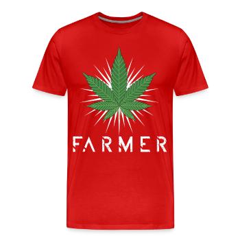 Hemp Farmer - Men's Premium Organic T-Shirt - red - Front - Damien (186cm)