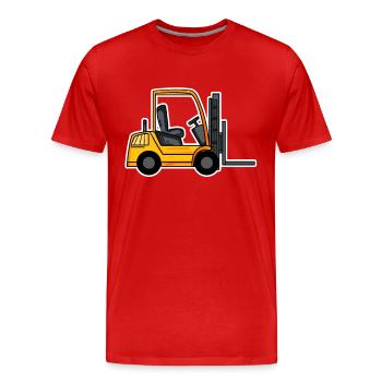 Chariot élévateur - T-shirt bio Premium Homme - rouge - Devant - Damien (186cm)