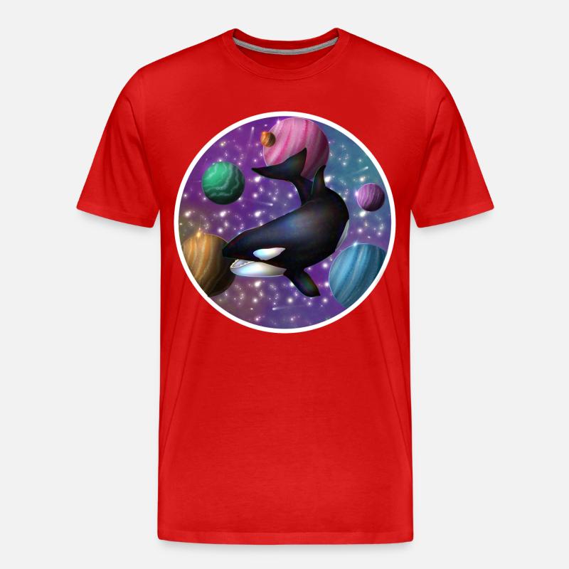 Orca im Raum - Männer Premium Bio T-Shirt - Rot
