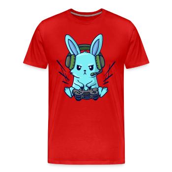 Jeu contrôleur de jeu console console jeux vidéo - T-shirt bio Premium Homme - rouge - Devant - Damien (186cm)