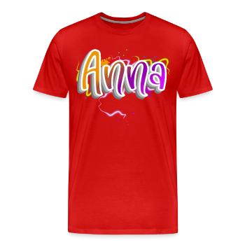 Anna - T-shirt bio Premium Homme - rouge - Devant - Damien (186cm)