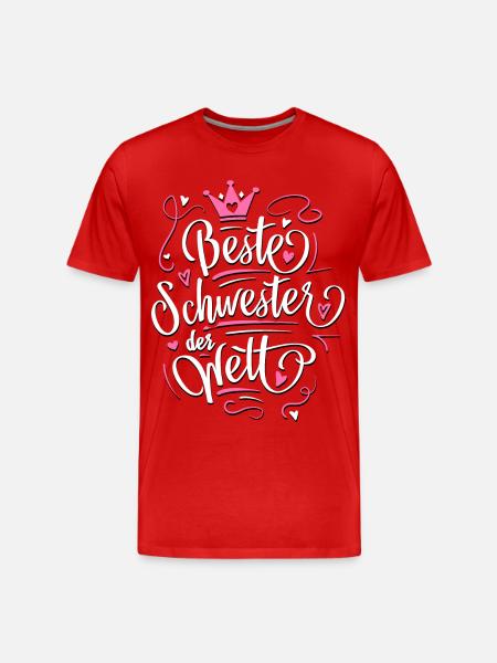 Beste Schwester der Welt - Geschenkidee Schwester - Männer Premium Bio T-Shirt - Rot
