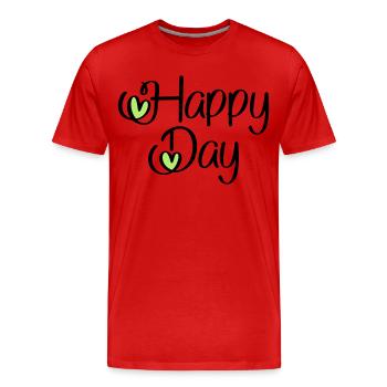 Happy Day - T-shirt bio Premium Homme - rouge - Devant - Damien (186cm)