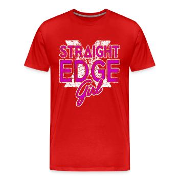 Straight Edge Girl Schriftzug Straight Edger Life - Männer Premium Bio T-Shirt - Rot - Vorne - Damien (186cm)