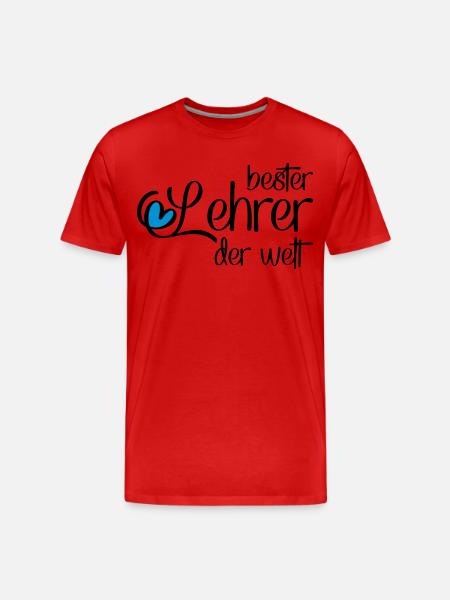 Lustiger Lehrer - Männer Premium Bio T-Shirt - Rot