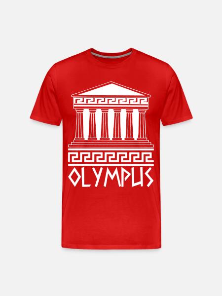 White Temple at Mount Olympus - Men's Premium Organic T-Shirt - red