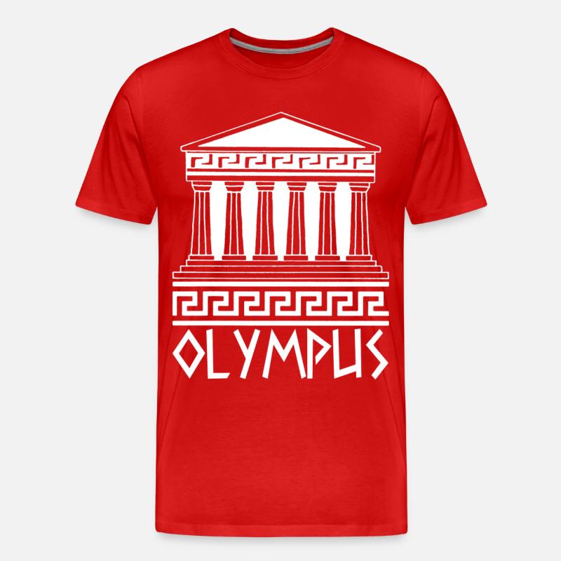 Weißer Tempel am Olymp - Männer Premium Bio T-Shirt - Rot