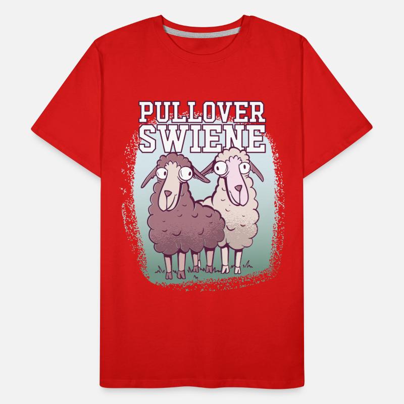 Pulloverswiene Plattdeutsch Ostfriesisch Schafe Männer Premium Bio T-Shirt