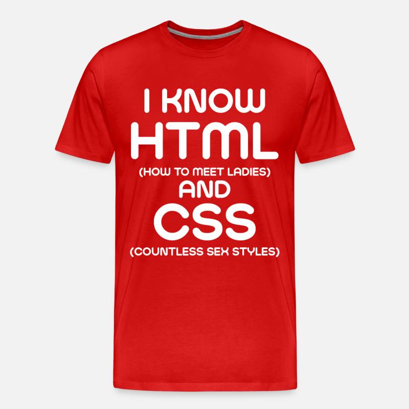 I Know HTML and CSS - Men's Premium Organic T-Shirt - red